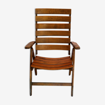 Folding chair in wood Fisher Möbel, 1970.