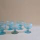 Ensemble de 6 coupelles en verre bullé bleu