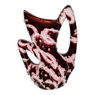 Ancient vase VALLAURIS sea foam fat lava