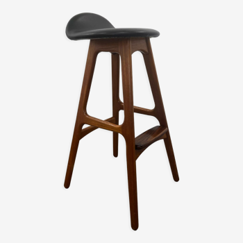 Tabouret de bar en teck vintage danois des années 1960 par Erik Buch