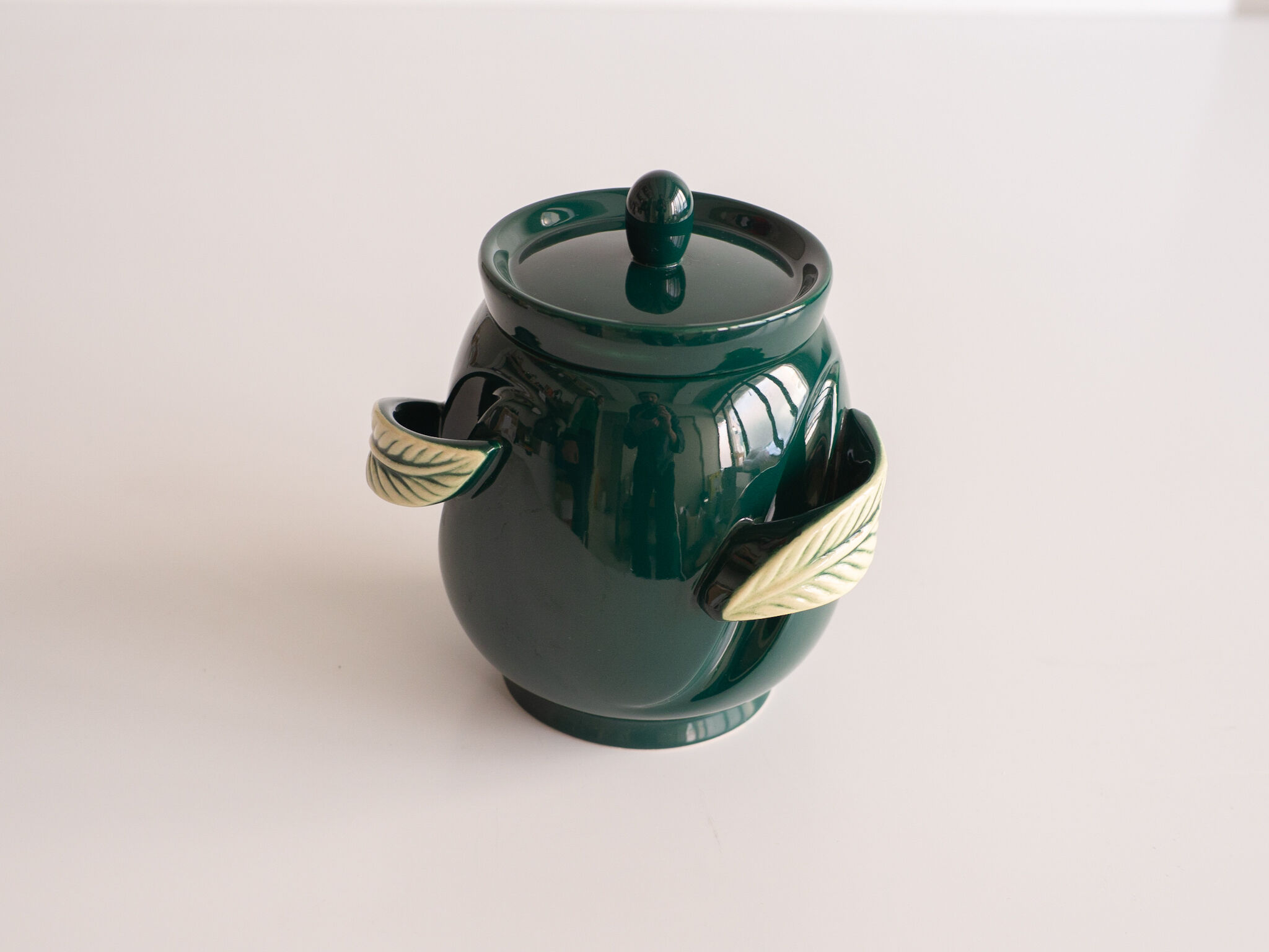 Green ceramic pot