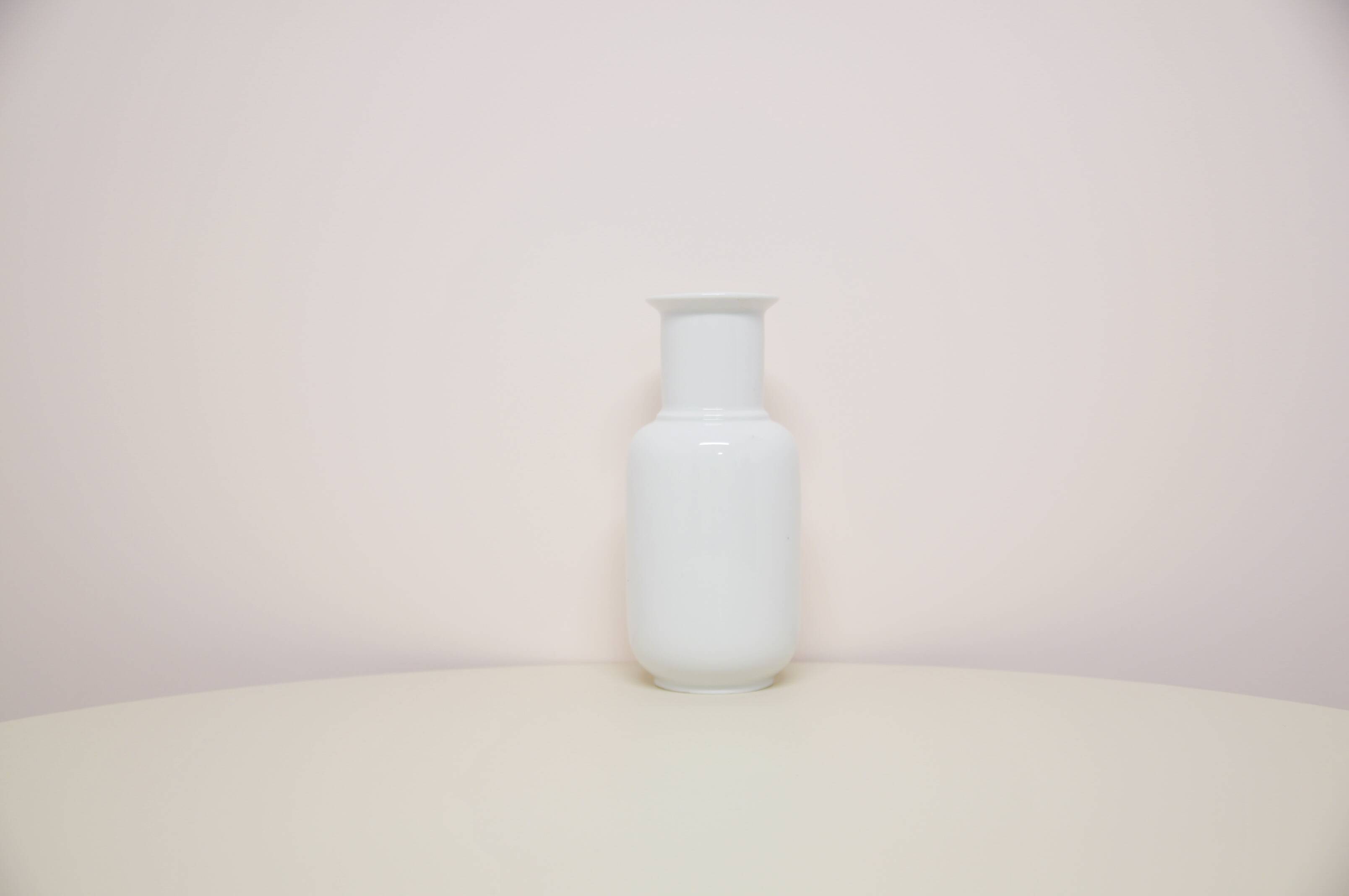 vintage white glossy vase Thomas Germany