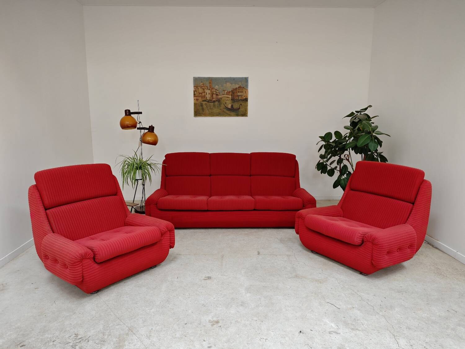 Complete red salon jitona style atlantis space age 1970