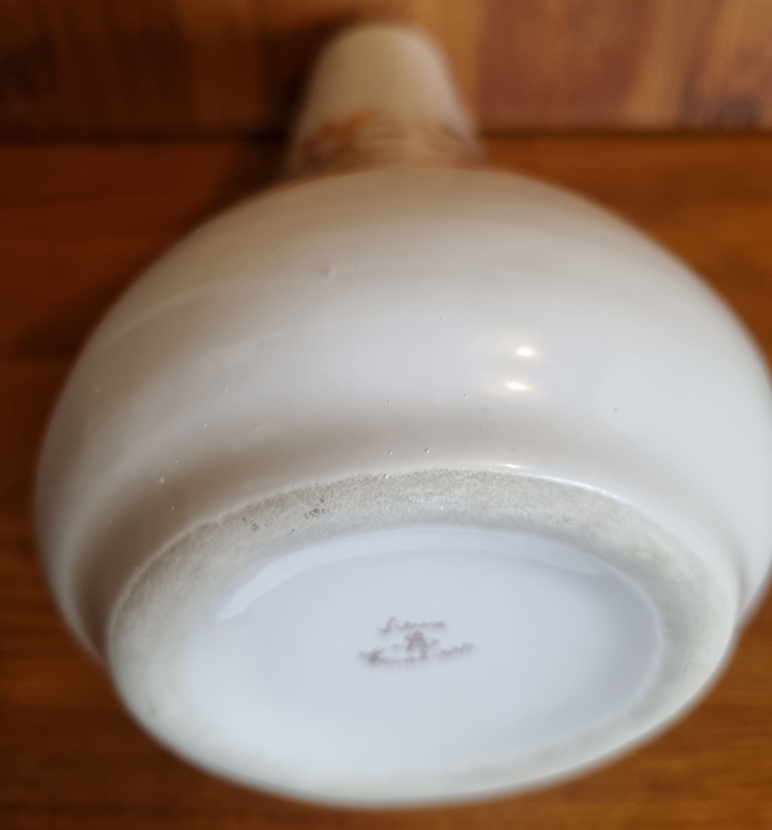 Faience soliflore vase old Moustiers décor