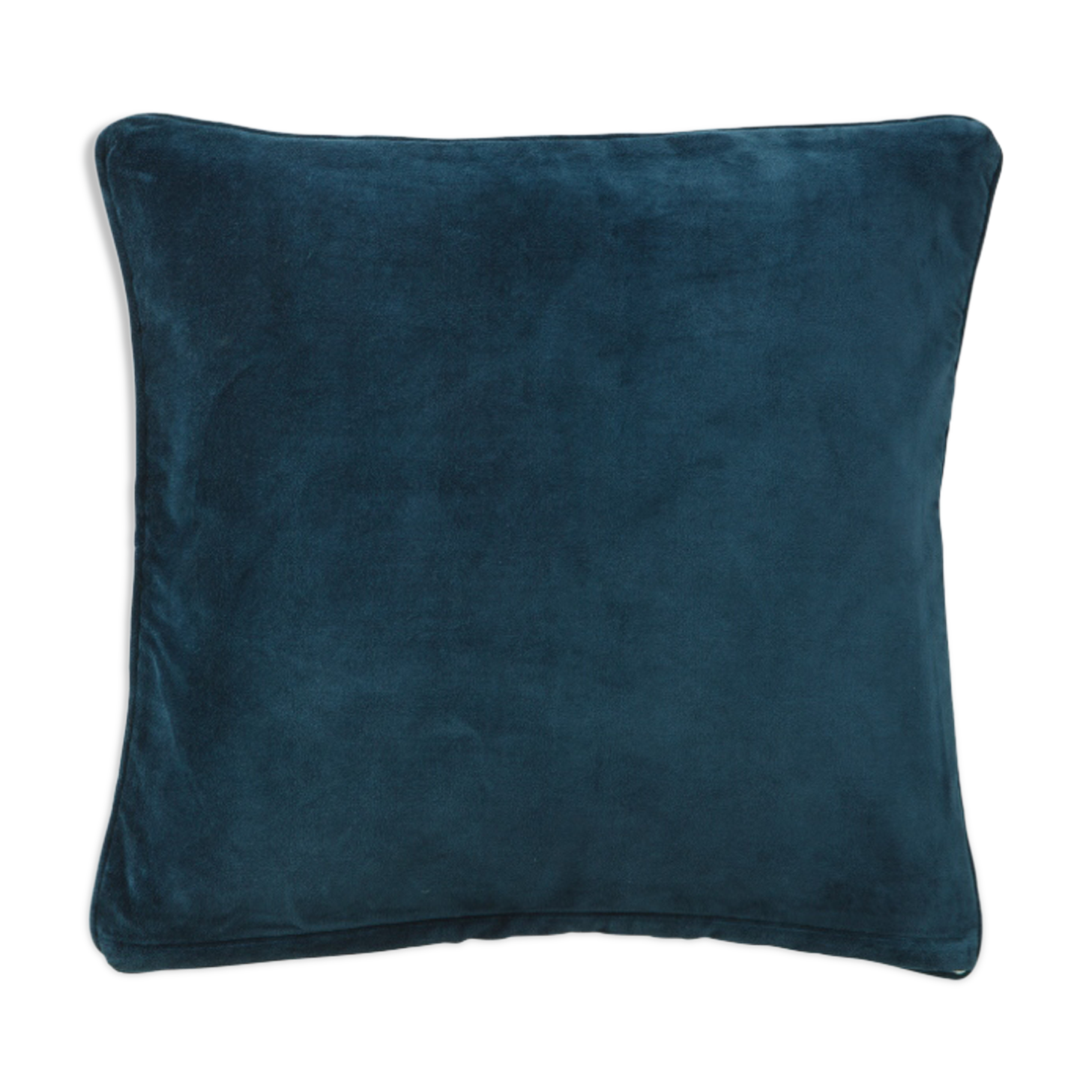 Coussin en velours 50x50cm couleur bleu mineral