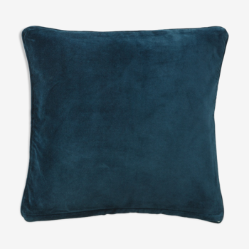 Velvet cushion 50x50cm mineral blue color