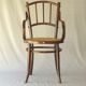 Small canned armchair; in curved wood, bistro, 1890