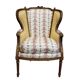 Wooden basket chair, upholstered in Pierre Frey, Napoleon III, circa 1820 – France