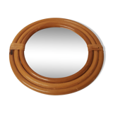 Rattan mirror, vintage 31cm