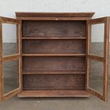 Old wooden glazed wall cabinet