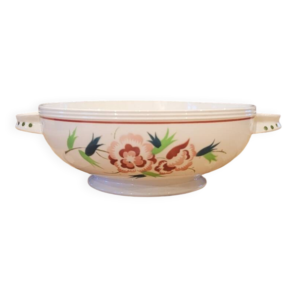 Plat de service ancien en porcelaine Boch La Louvière