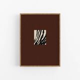 Abstract modern brown giclee print, 50x70cm