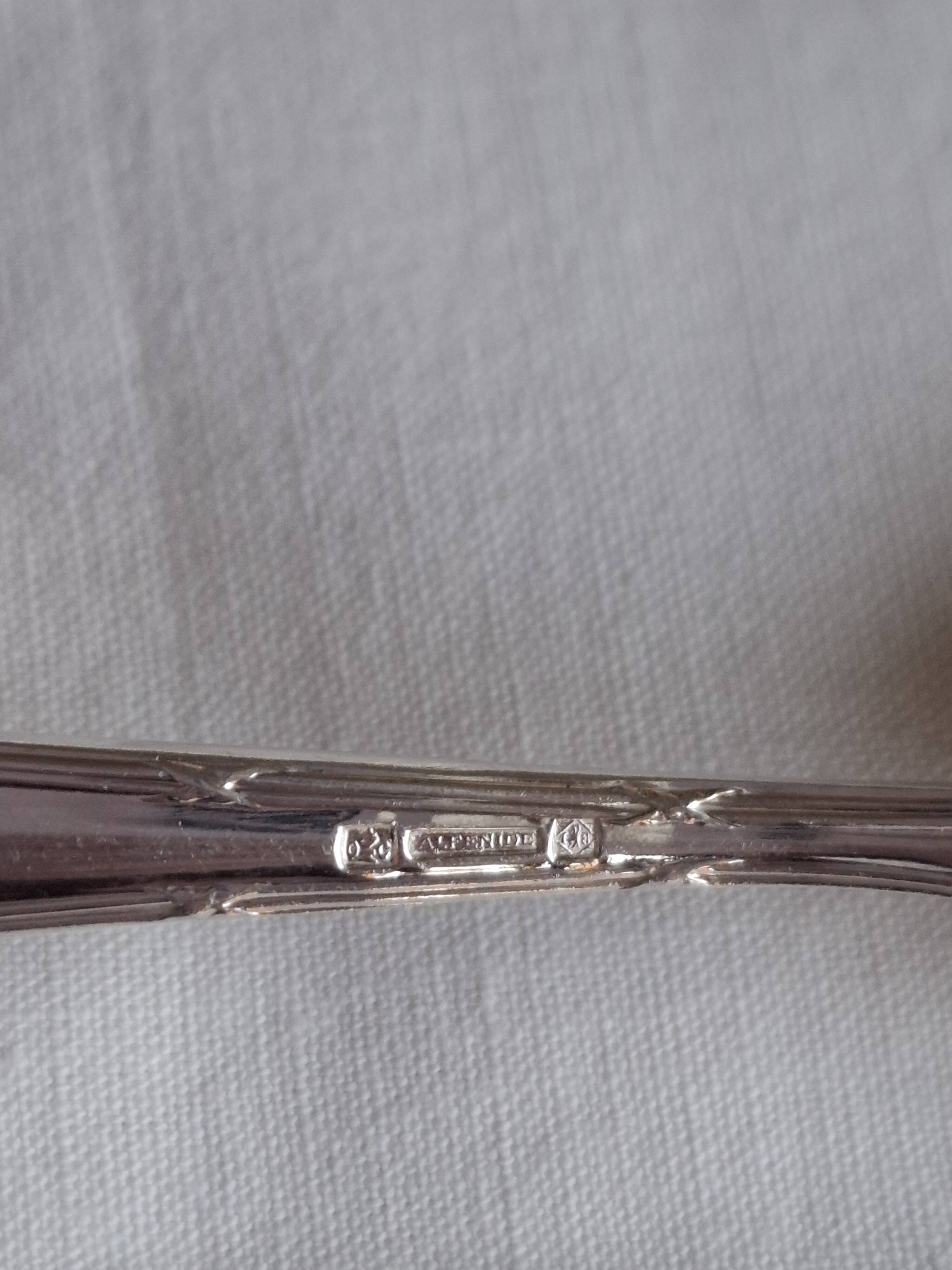 6 Cuillères à Soupe Christofle – Métal Argenté, Modèle Rubans Croisés, 21 Cm