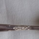 6 Christofle silver plated spoons, crossed ribbons