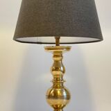 Chic solid brass and vintage fabric lamp