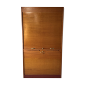 Vintage Oak Tambour Cabinet / Secretary - Mid-Century Modern - Germany 1960