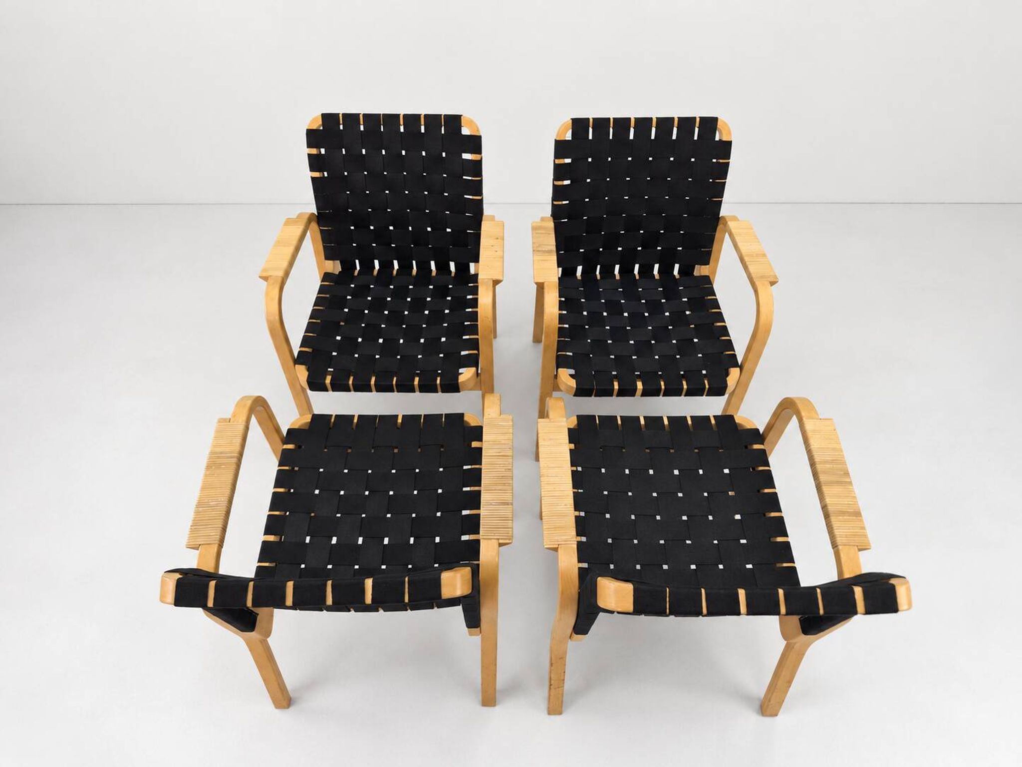 Model 45 Lounge Chairs by Alvar Aalto for Artek, 1970s, Set of 4
