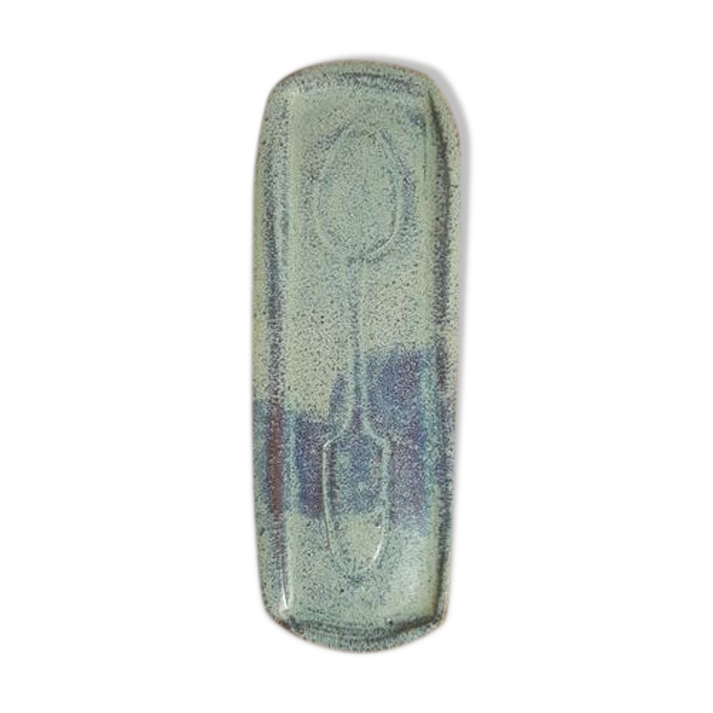 Blue ceramic spoon rest