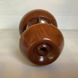 Varnished wooden candle holder