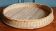 XL plateau in natural rattan & cork print wood, circa 1960.