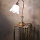 Grande lampe laiton a pampilles 1970 a 80 et verre opaque moulé, tres bon etat elec ok