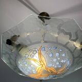 Aurys Loys Lucha enameled glass basin with lily of the valley decoration