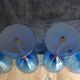 4 large vintage blue wine glasses.