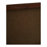 Mid-century pastel oil abstract painting, Danish artist, patinated wooden frame.