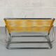 Yellow scoubidou head rest and vintage chrome metal