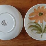 Lot 6 assiettes & 1 plat faience St Amand  annees 70