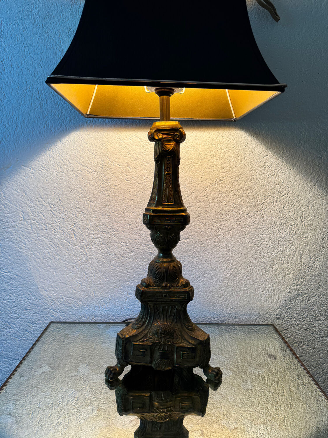 Antique church candlestick lamp