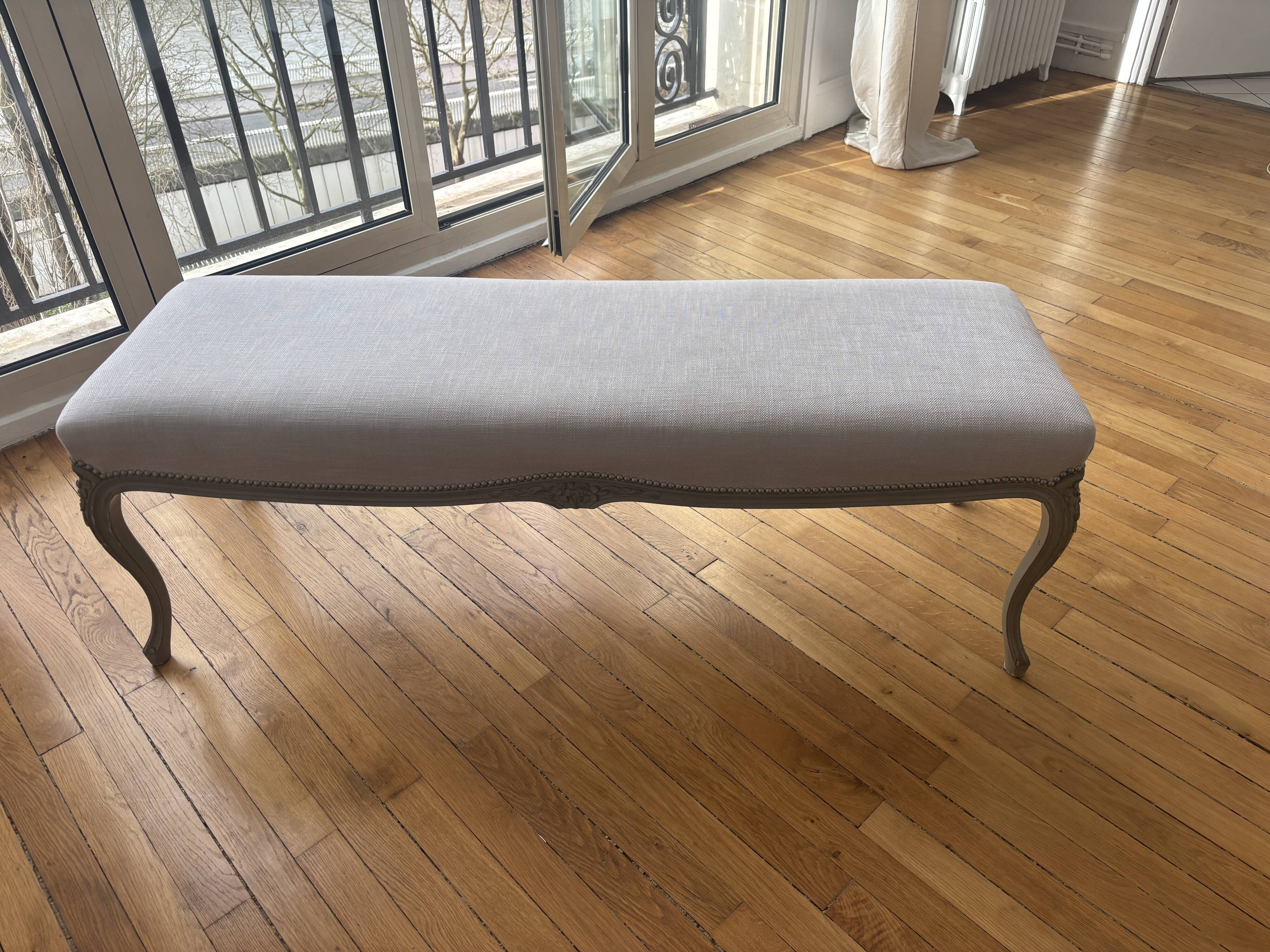 Linen fabric bench Pierre Frey