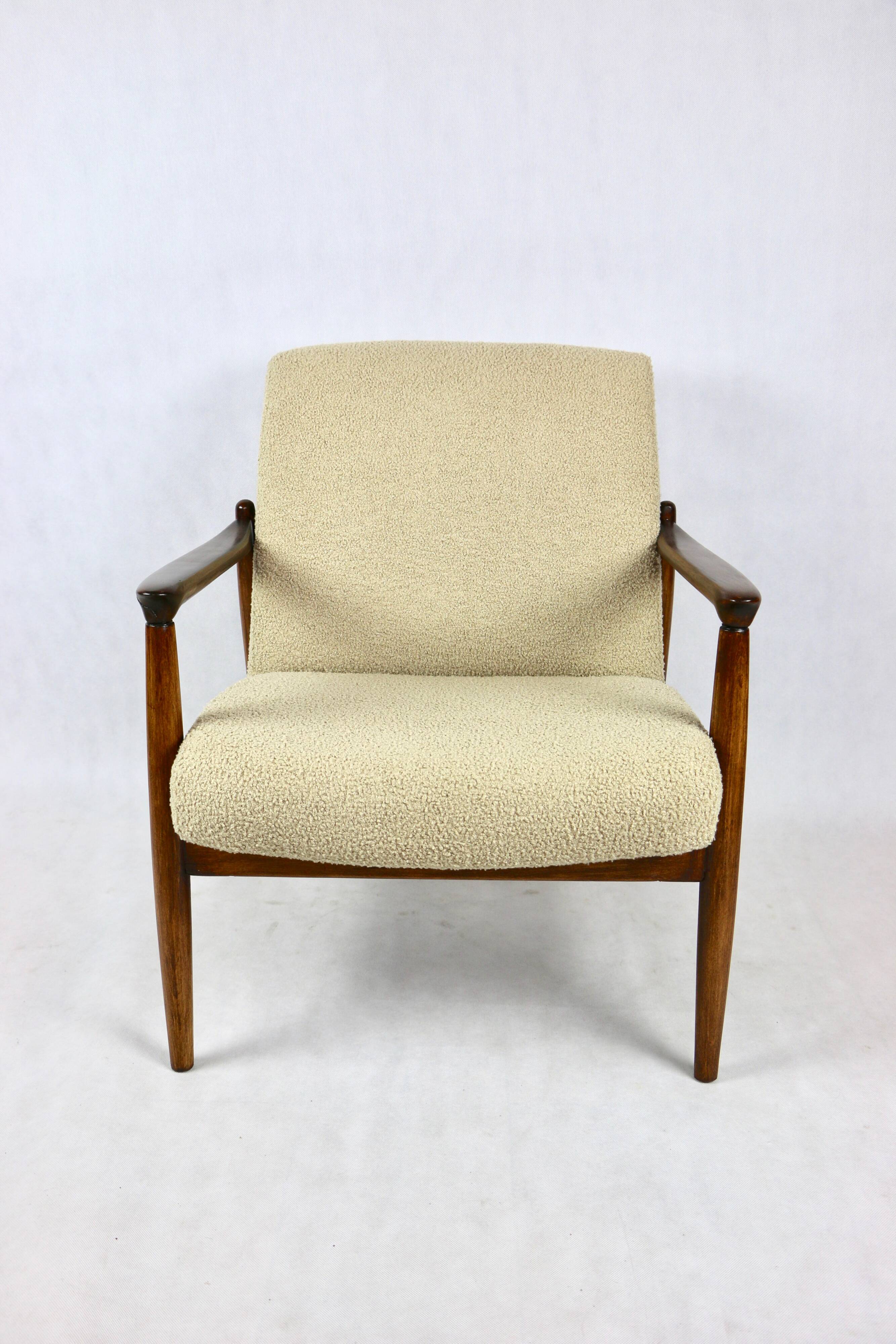 GFM-64 Armchair in Beige Bouclé attributed to Edmund Homa, 1970s