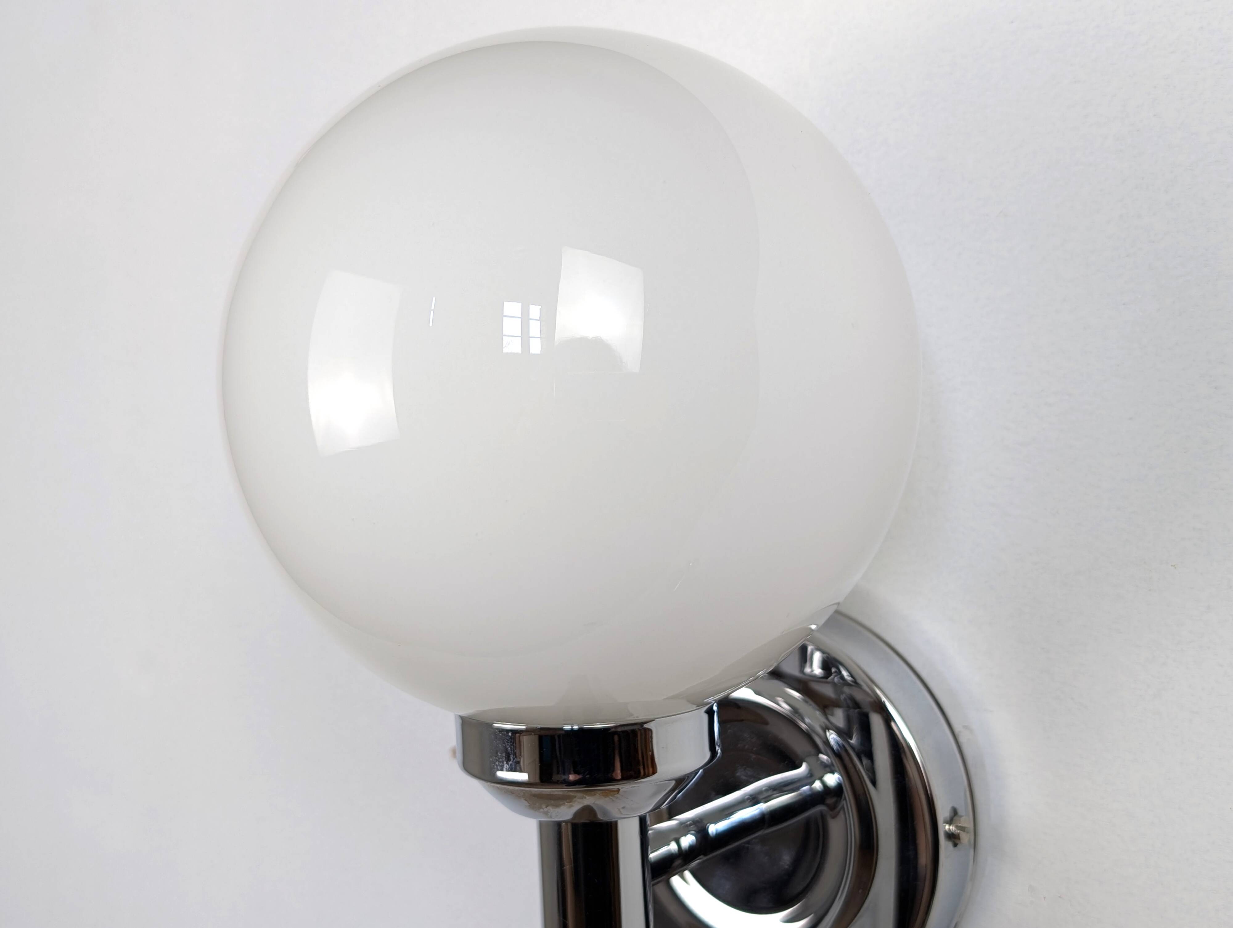 Pair of chrome wall lights