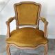 Vintage velvet convertible armchair mustard yellow