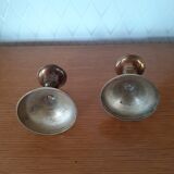 Pair of brass candle holders