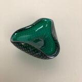 Murano glass bullicante "green" bowl element shell ashtray murano, italy, 1970s