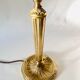 Neo-classical brass lamp, cotton shade