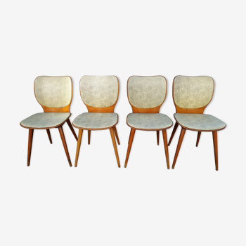 Suite of 4 vintage Baumann chairs by Max Bill 50s