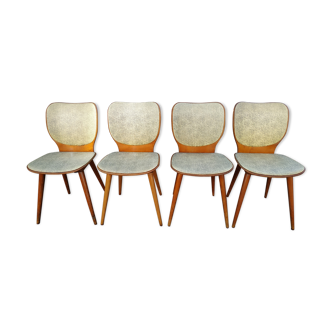 Suite of 4 vintage Baumann chairs by Max Bill 50s