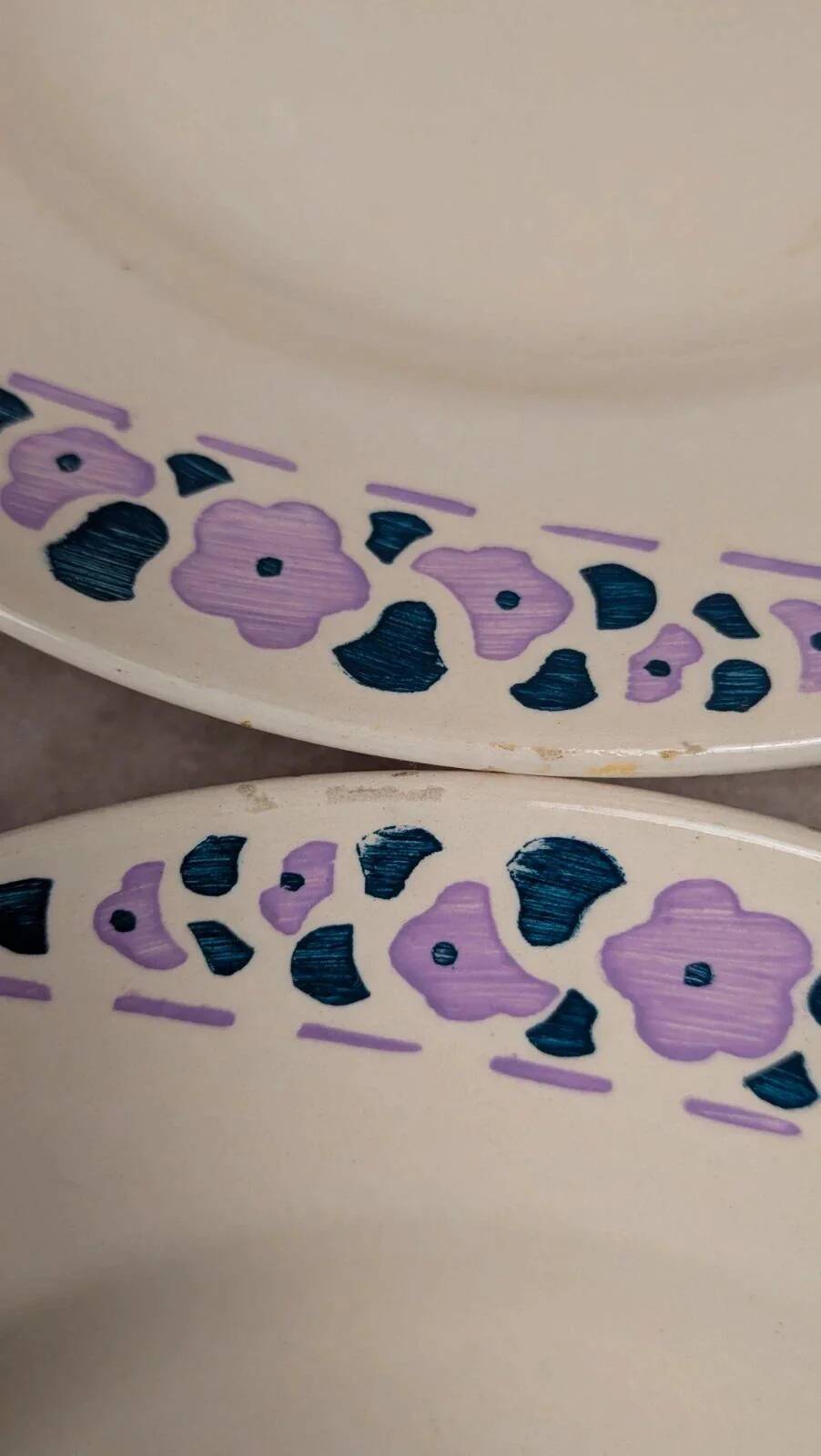 Set of 8 dessert plates Longchamp Terre de Fer model Cannes