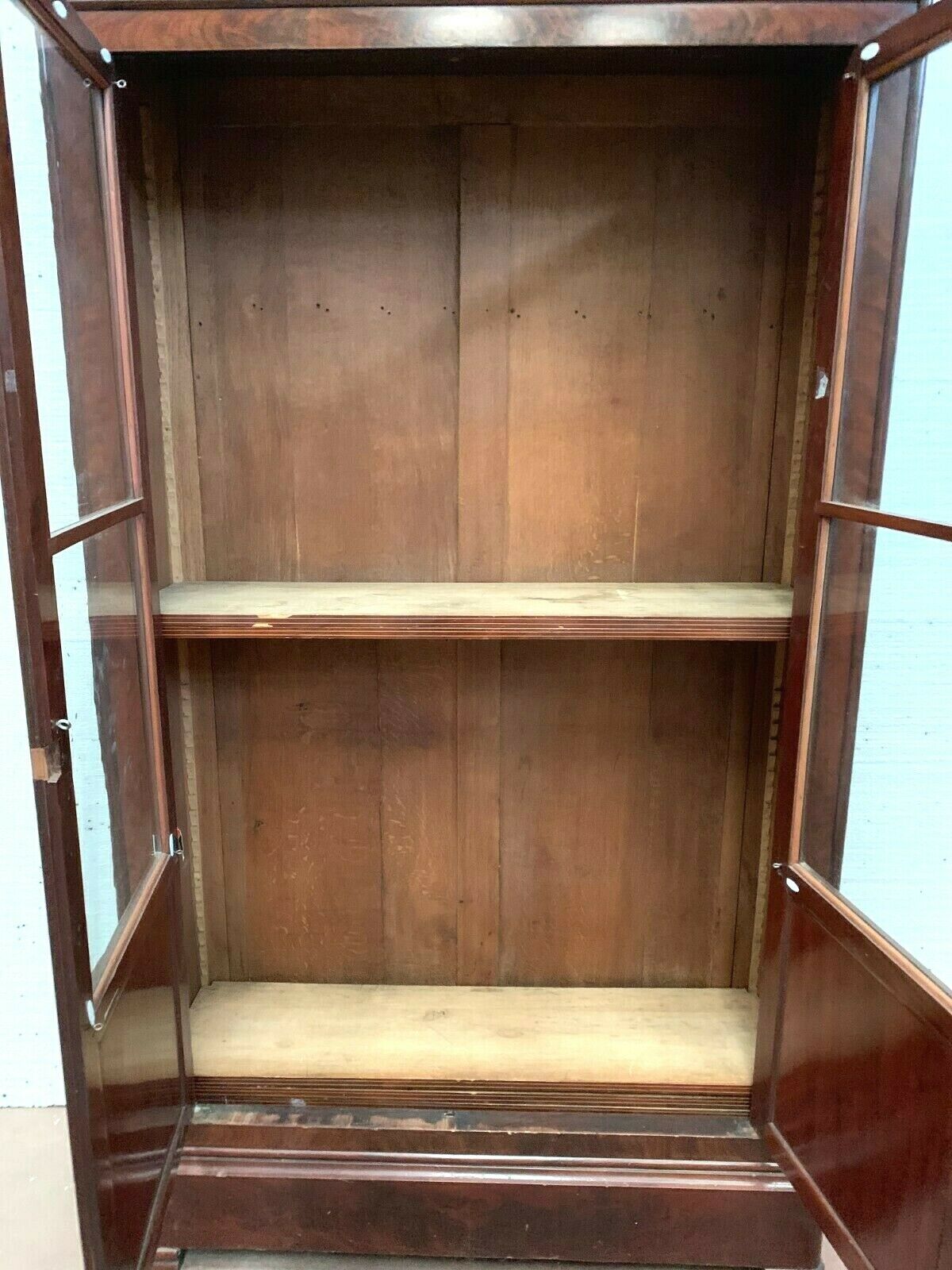 Louis Philippe vintage window in mahogany two 19th century glass doors