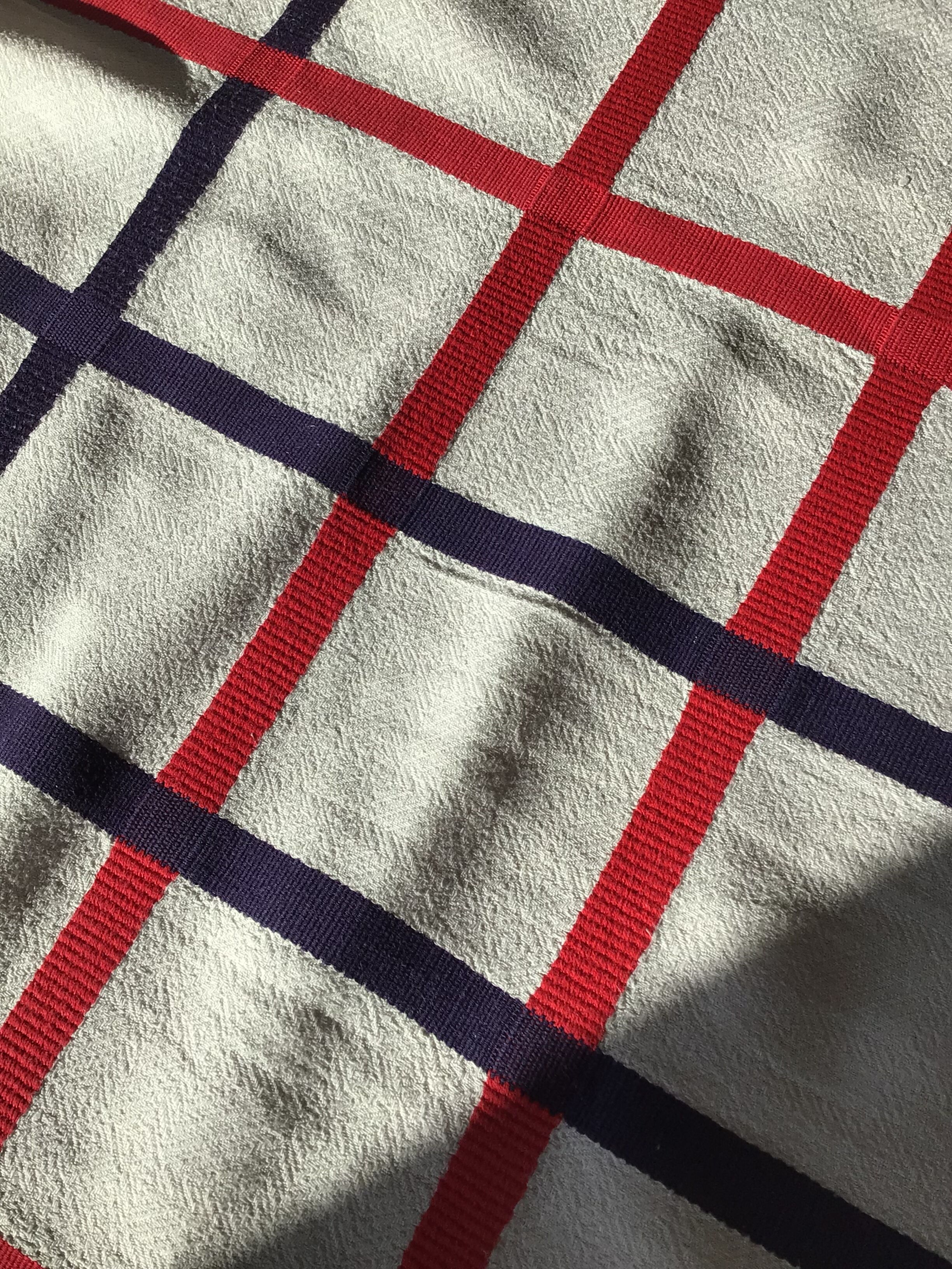 Embroidered tablecloth FL rectangle basque fabric navy and red