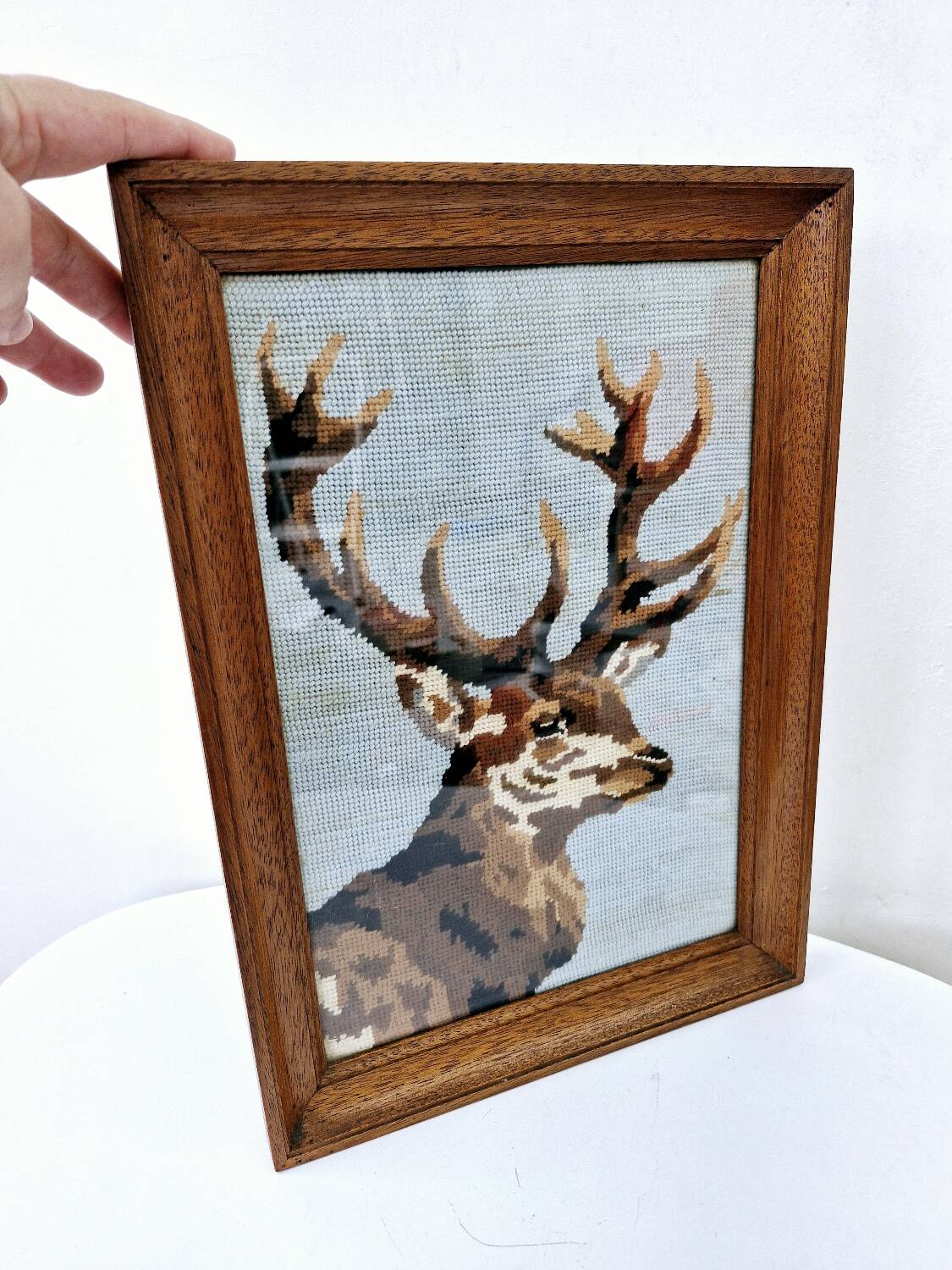 Canvas painting vintage deer 60s with decoration frame