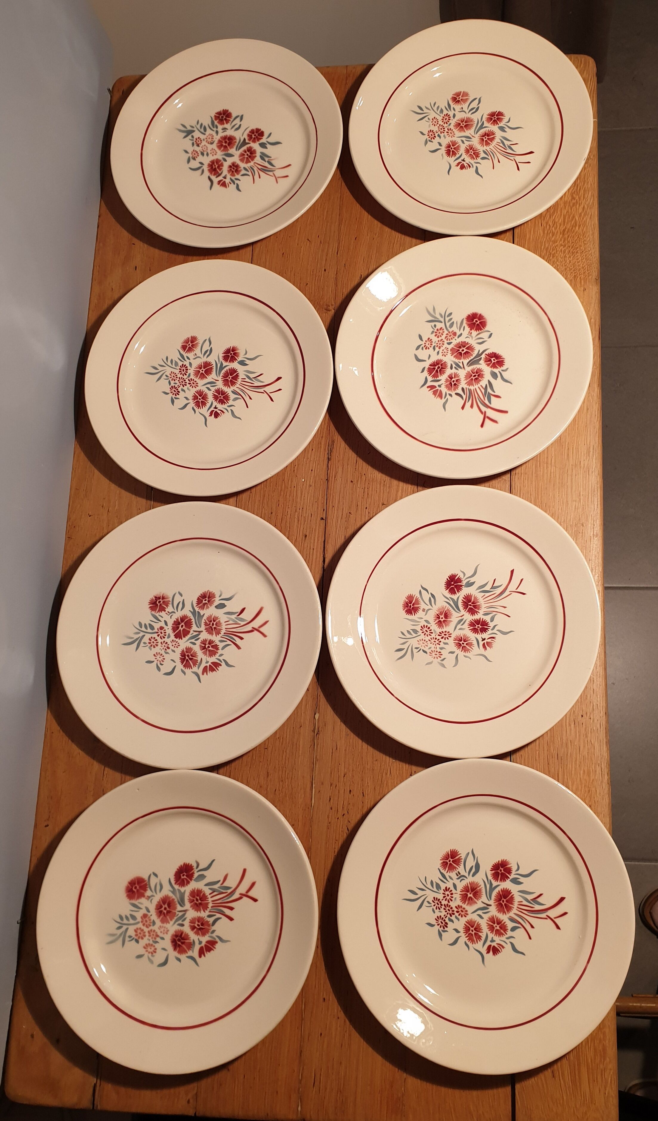 Suite of 8 flat plates "Badonvillers"