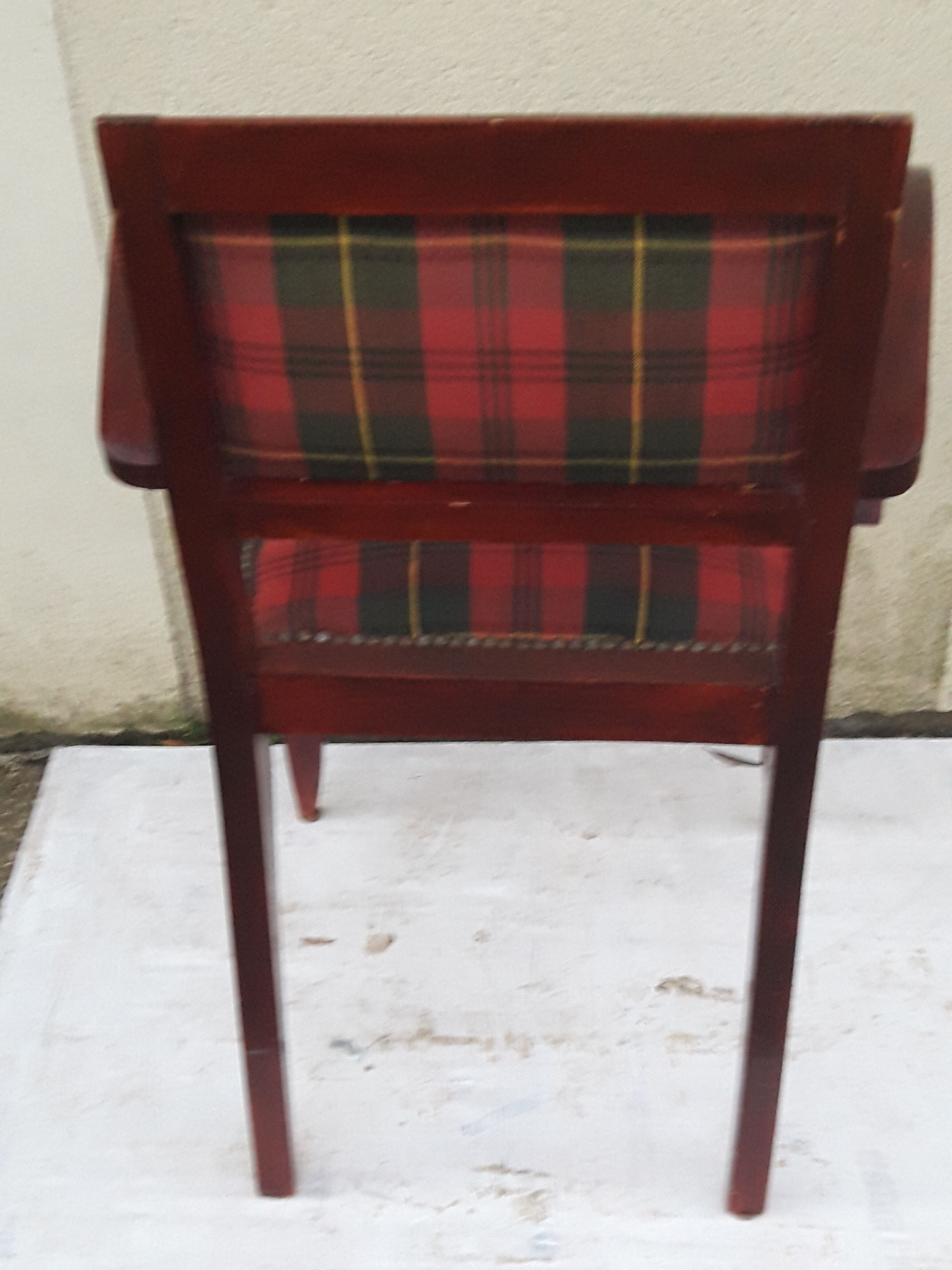 Bridge chair in Scottish check fabric
