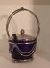 Art deco silver and blue glass sugar.
