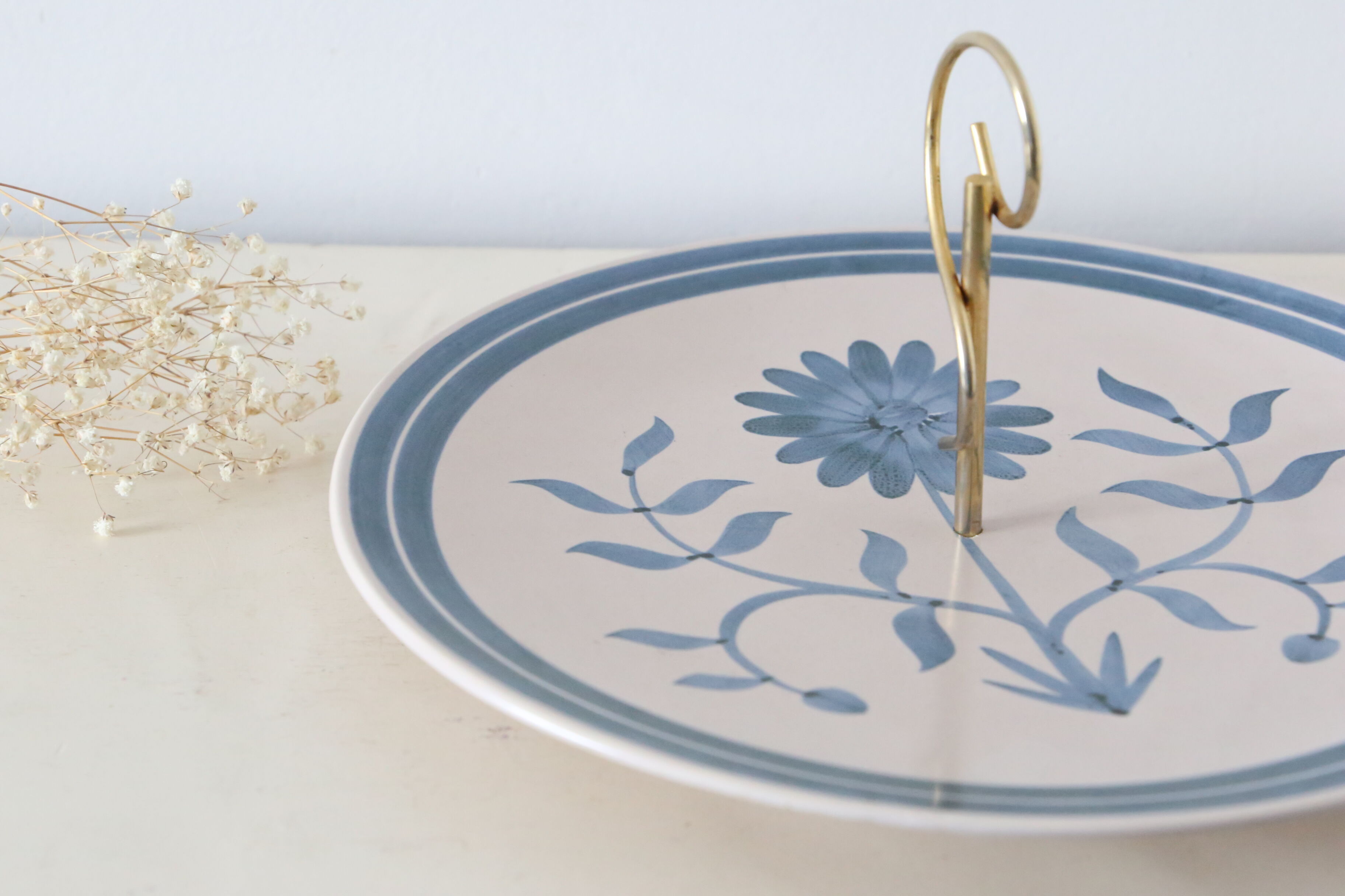 Plat serviteur Longchamp peint à la main vintage
