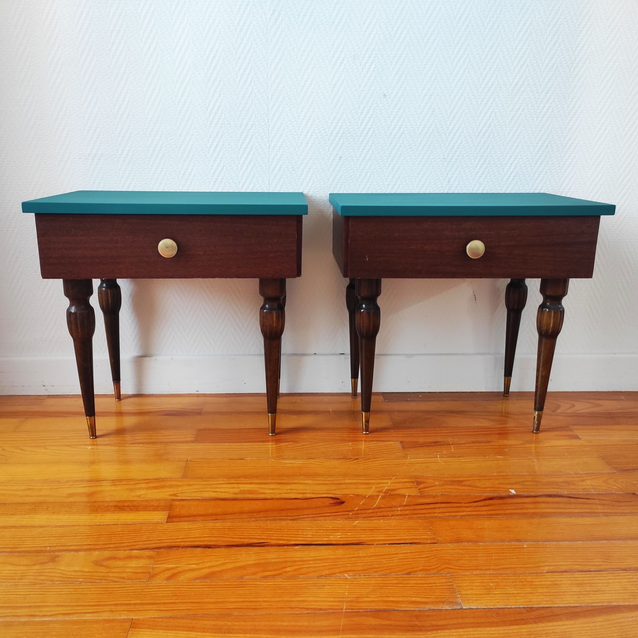 Paire de tables chevet vintage