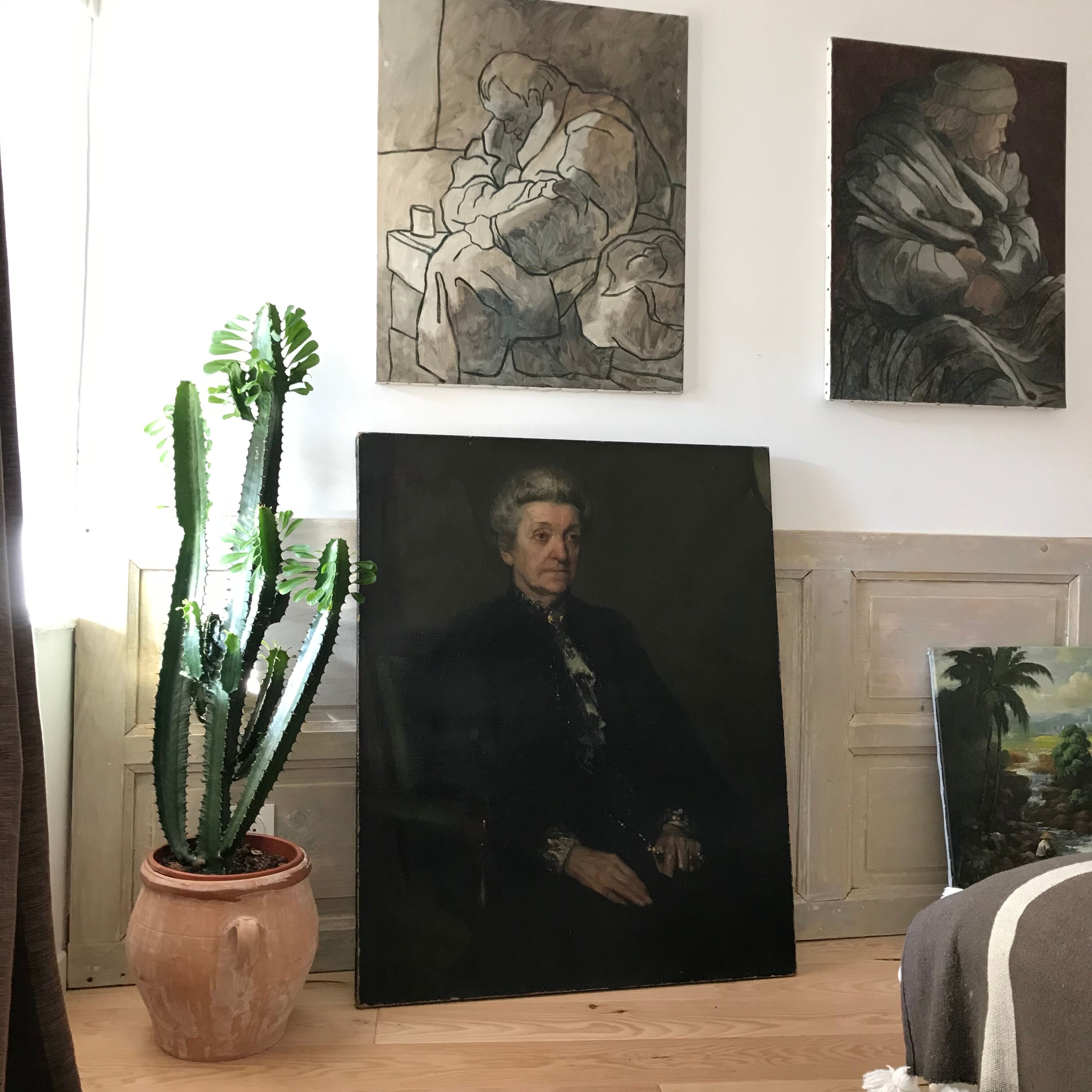 Portrait à l’huile veille dame